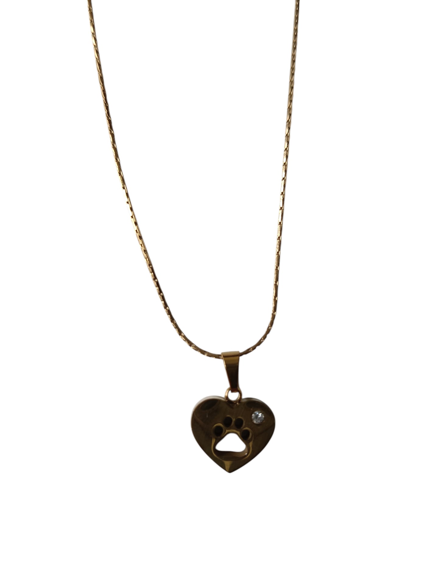 Hart hondenpoot RVS gold plated