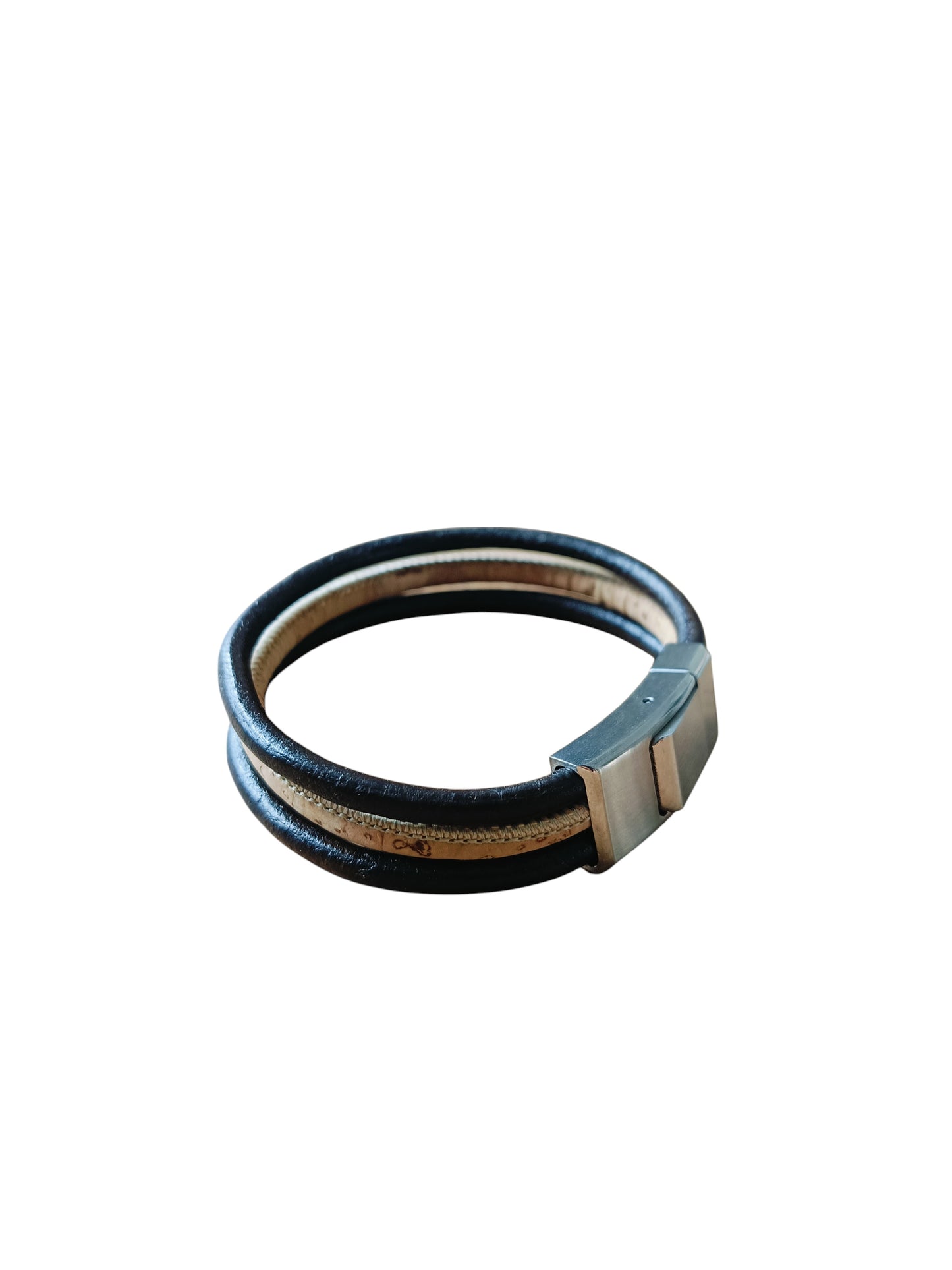 Leer en kurk met magnetische sluiting