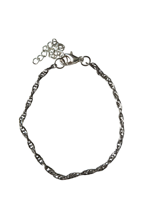 Schakel 1 RVS silver plated