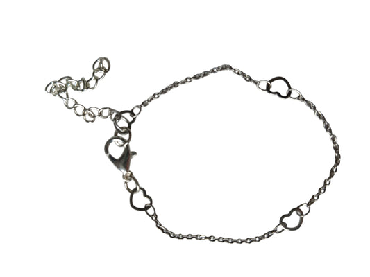 Schakel hart RVS silver plated