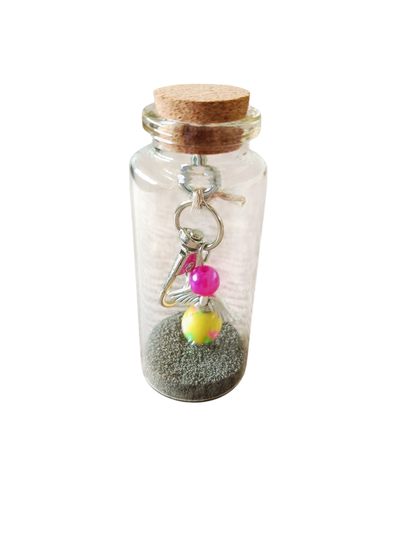 Flesje met roze geel engeltje