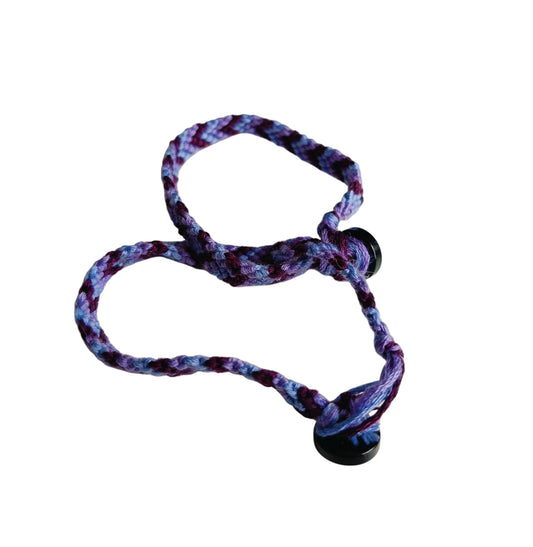 Vriendschapsarmband blauw/paars/fuchsia