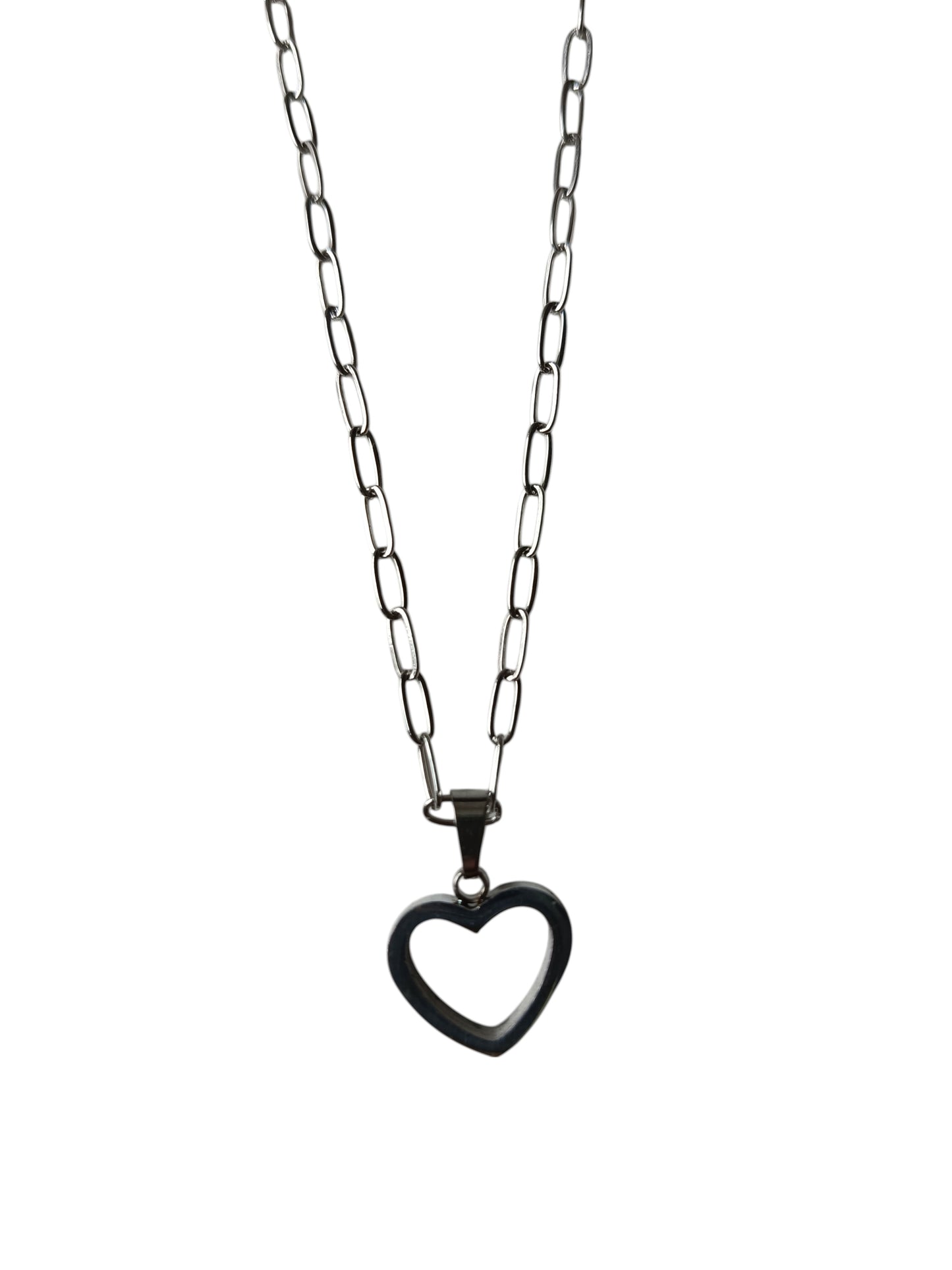 Hart open RVS silver plated