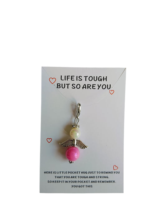 Life is tough beschermengel roze