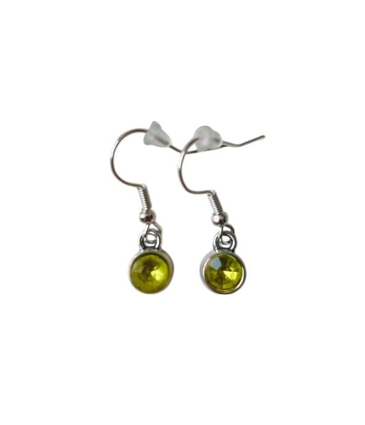Oorbel Peridoot, RVS silver plated