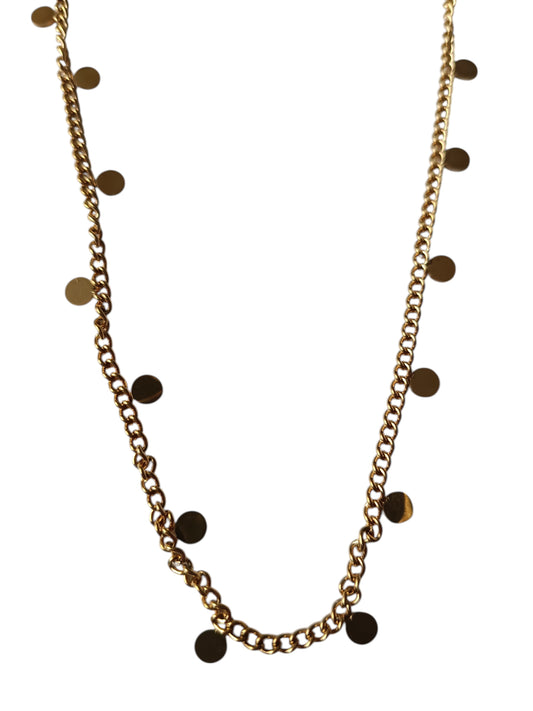 Schakelketting met cirkeltjes RVS gold plated