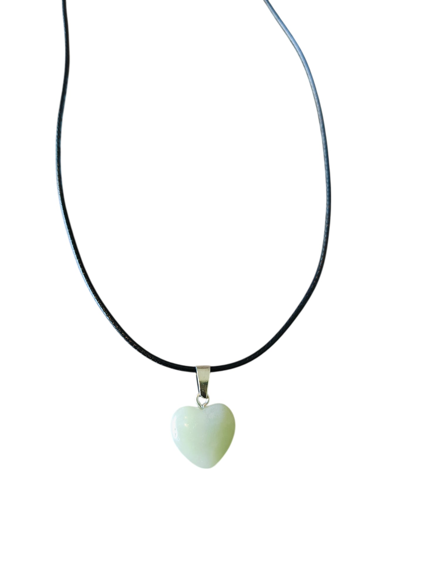 Ketting waxkoord hart mat wit