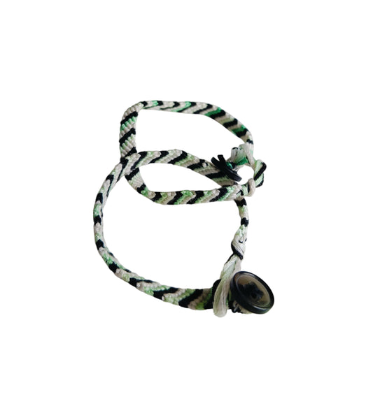 Vriendschapsarmband zwart/mint/wit