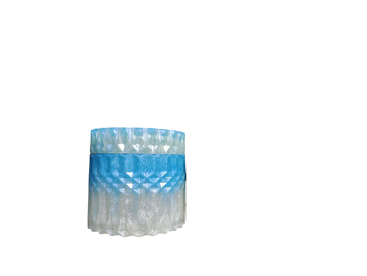 Opbergpot blauw/wit