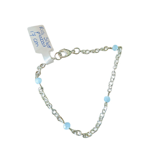 Blauw facet RVS silver plated
