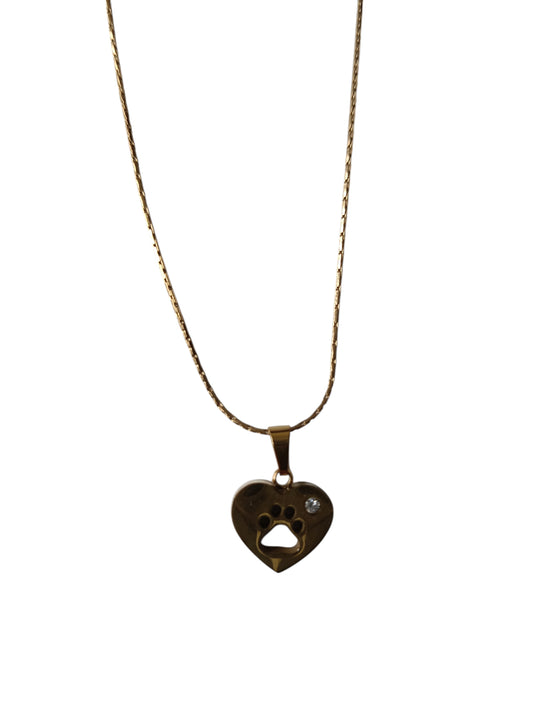 Hart hondenpoot RVS gold plated