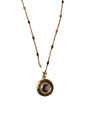 Maan met wit RVS gold plated