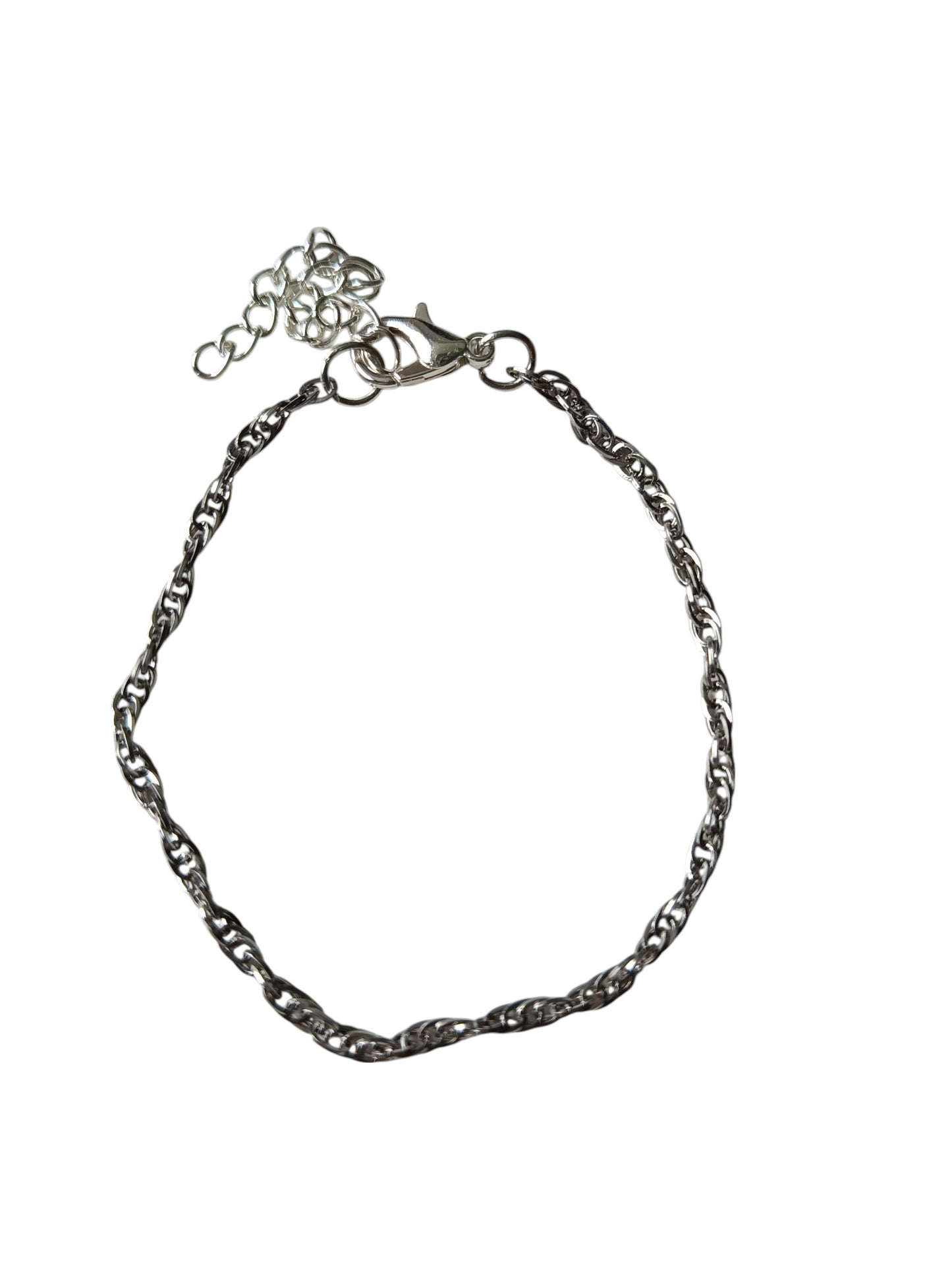Schakel 1 RVS silver plated