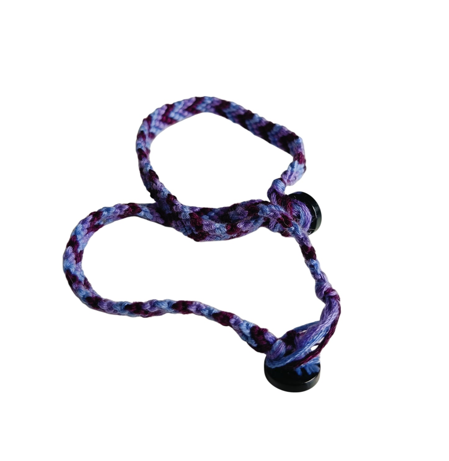 Vriendschapsarmband blauw/paars/fuchsia