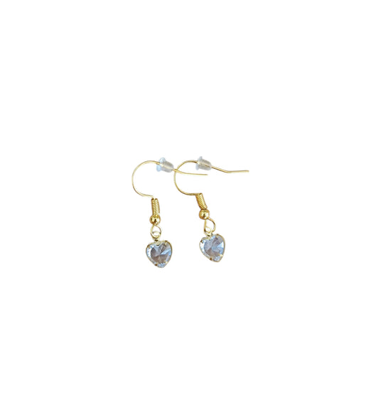 Hart steentje RVS gold plated