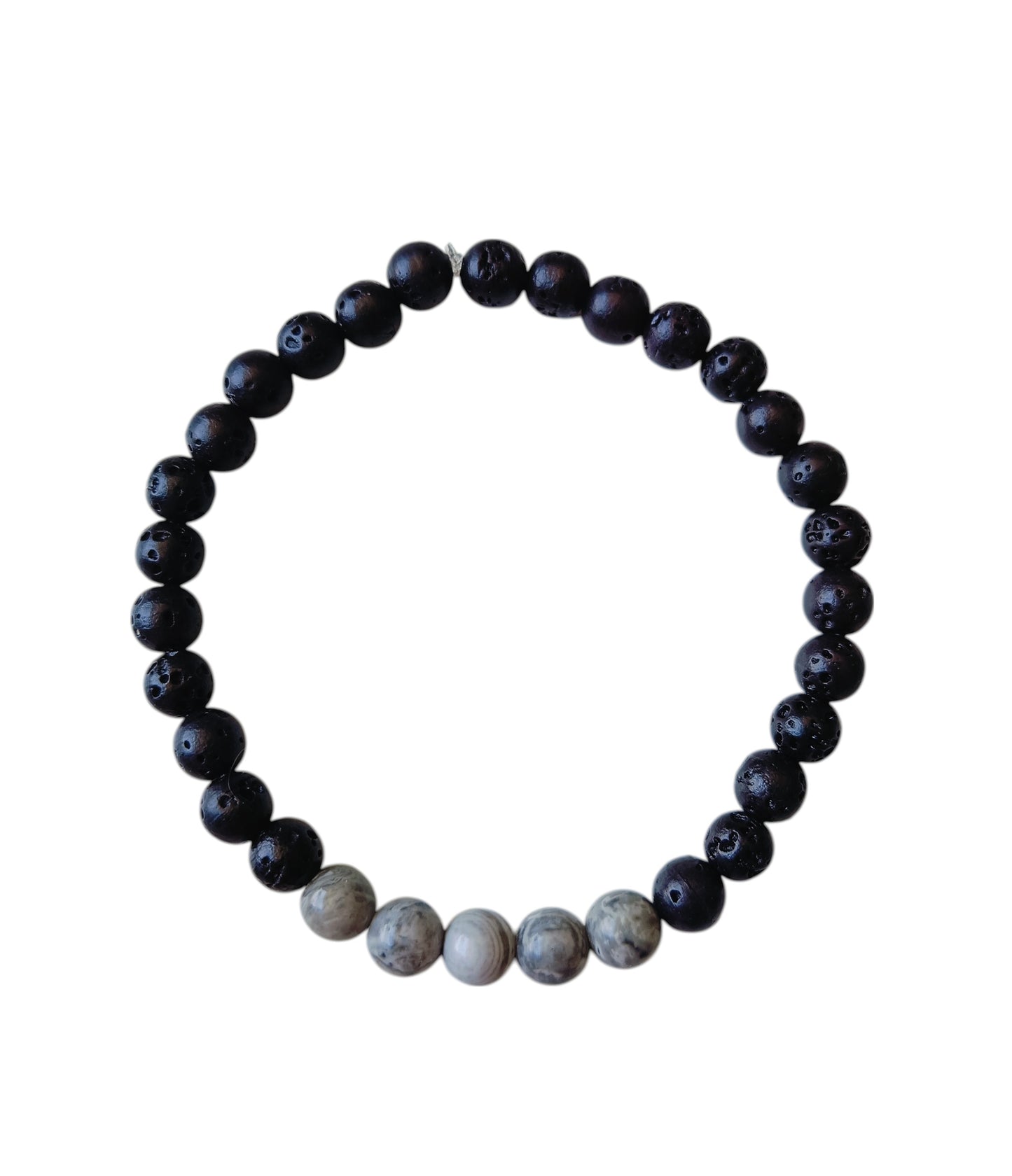 Armband natuursteen lava en jasper