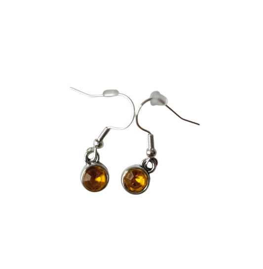Oorbel Topaas, RVS silver plated