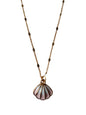 Schelp roze RVS gold plated