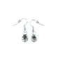 Spiraal met zwarte kraal RVS silver plated