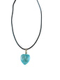 Ketting waxkoord hart blauw