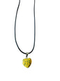 Ketting waxkoord hart geel