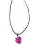 Ketting waxkoord hart paars