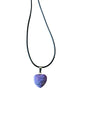 Ketting waxkoord hart mat paars