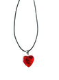 Ketting waxkoord hart rood