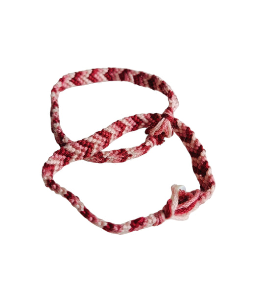 Vriendschapsarmband fuchsia/roze/wit